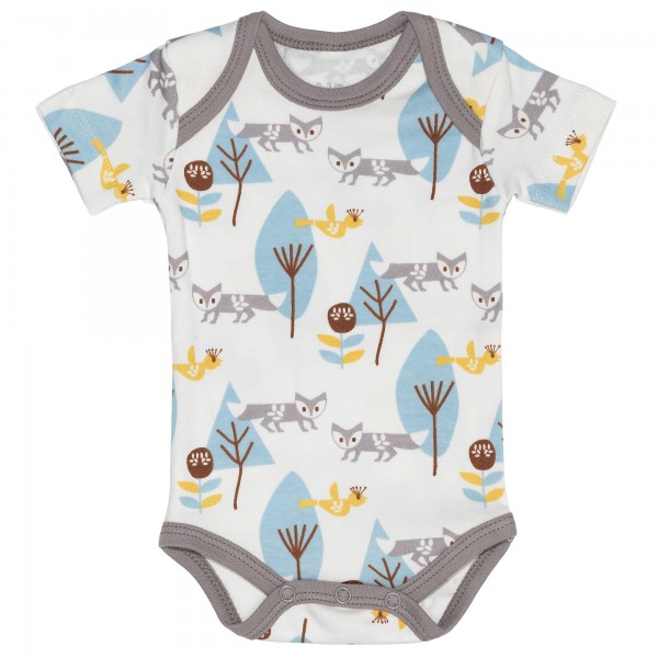 Babybody Fuchs Blau kurzarm